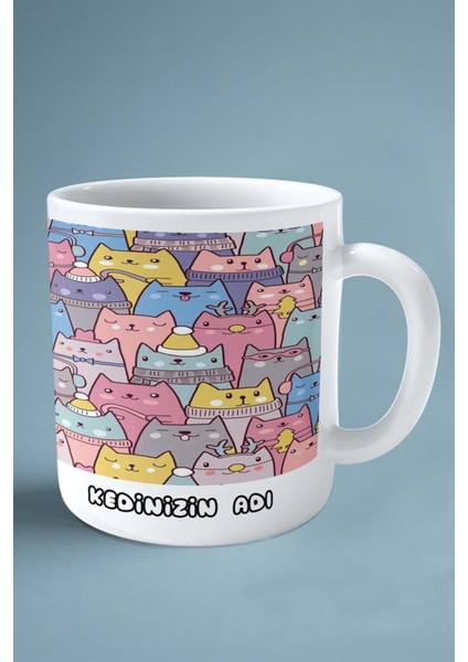 Kedi Çift Taraflı Baskılı Kupa Bardak Kişiye Özel Boynuz Geyik fiyatları