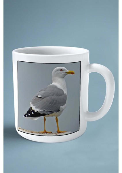 Leylek Baskılı Kupa Bardak Çift Taraflı Kişiye Özel Çerçeveli Renkli Model 3