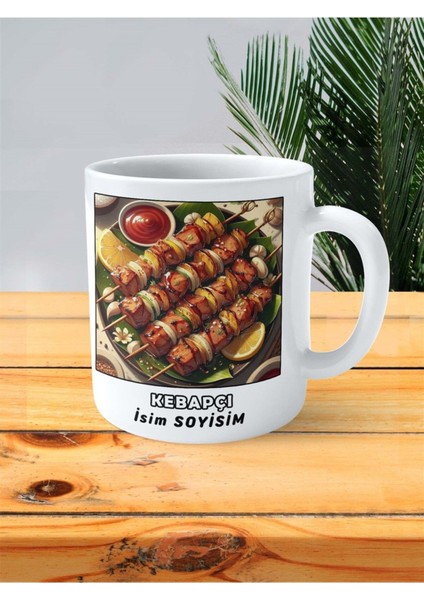 Kebapçı Kebap Meslek Baskılı Kupa Bardak Çift Taraflı Baskı Kişiye Özel Model