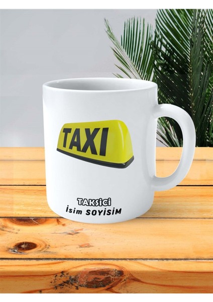 Taksici Taksi Meslek Baskılı Kupa Bardak Çift Taraflı Baskı Kişiye Özel Model 4