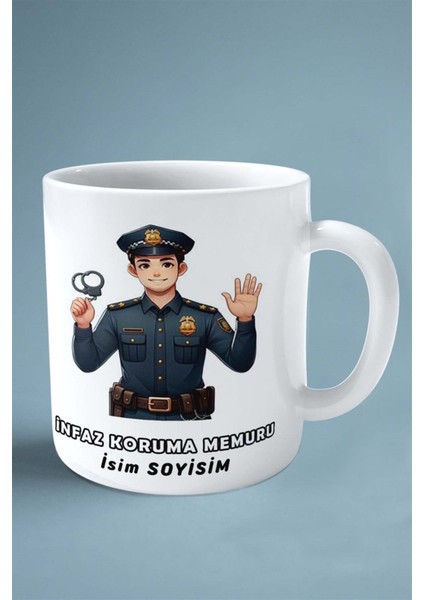 Infaz Koruma Gardiyan Meslek Baskılı Kupa Bardak Çift Taraflı Baskı Kişiye Özel Model 3