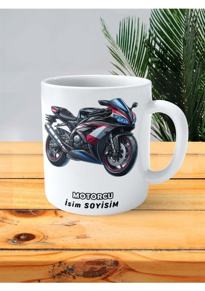 Motorcu Motor Meslek Baskılı Kupa Bardak Çift Taraflı Baskı Kişiye Özel Model