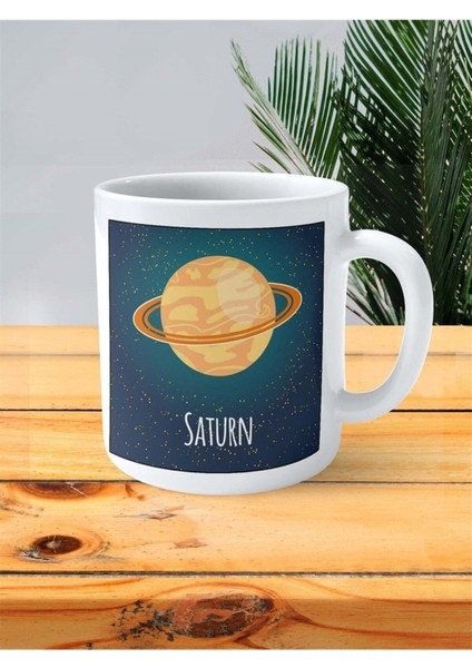 Saturn Baskılı Kupa Bardak Kişiye Özel Desen