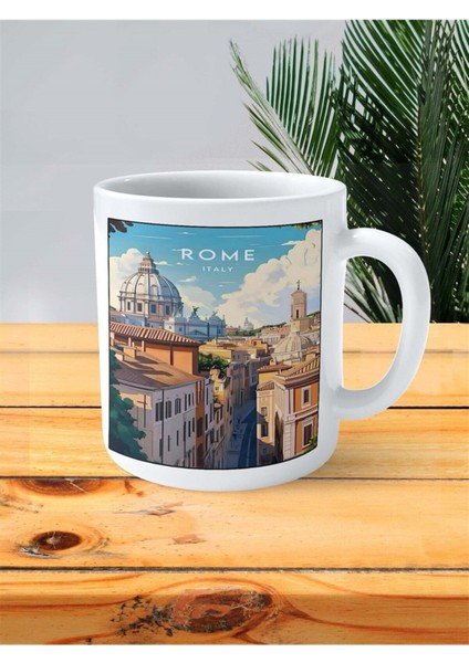 Rome Baskılı Kupa Bardak Kişiye Özel Desen 2