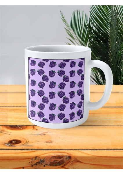 Böğürtlen Baskılı Kupa Bardak Kişiye Özel Desen 4