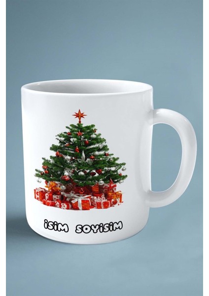 2024 Yılbaşı Noel Isimli Baskılı Kupa Bardak Hediye Yıldız