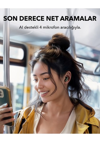 Soundcore R50i Nc Kablosuz Bluetooth Kulaklık - 2'si 1 Arada Şarj Kutusu ve Telefon Standı - 10 Saat Dinleme Süresi - Yeşil - A3959 indirimleri