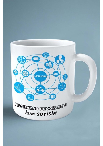 Bilgisayar Programcısı Baskılı Kupa Bardak Çift Taraflı Baskı Kişiye Özel Model 37