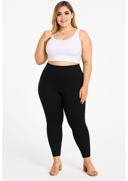 Kadın Büyük Beden Likralı Uzun Tayt ( 3XL - 4XL - 5XL )