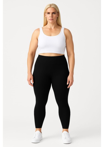 Kadın Büyük Beden Likralı Uzun Tayt ( 3XL - 4XL - 5XL )