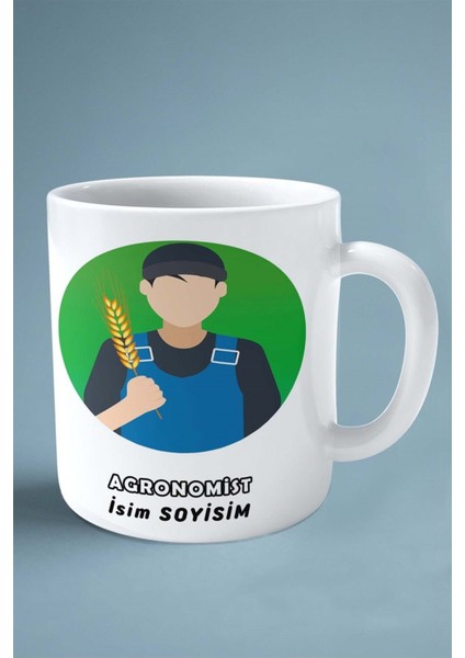 Agronomist Baskılı Kupa Bardak Çift Taraflı Baskı Kişiye Özel Model 1