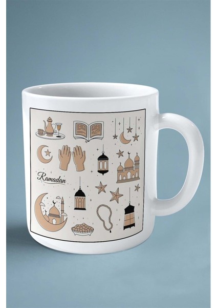 Müslüman Islamiyet Baskılı Kupa Bardak Çift Taraflı Baskı Kişiye Özel Model 10