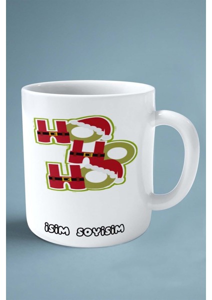 2024 Yılbaşı Noel Isimli Baskılı Kupa Bardak Hohoho Kırmızı