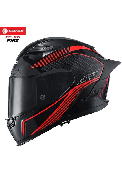 FF-871 Full Face Kask Güneş Vizörlü Fire (M)