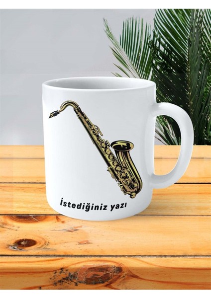 Saksafon Baskılı Kupa Bardak Kişiye Özel Model 4 fiyatları