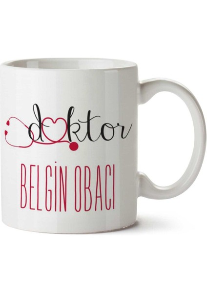 Kişiye Özel Doktor Kalp Stetoskop Kupa Bardak