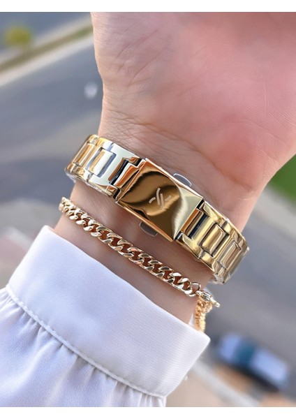 Çelik Kordon 2 Yıl Garantili 30 mt Suya Dayanıklı Kadın Kol Saati+ Bileklik BDK.13764.3 modelleri