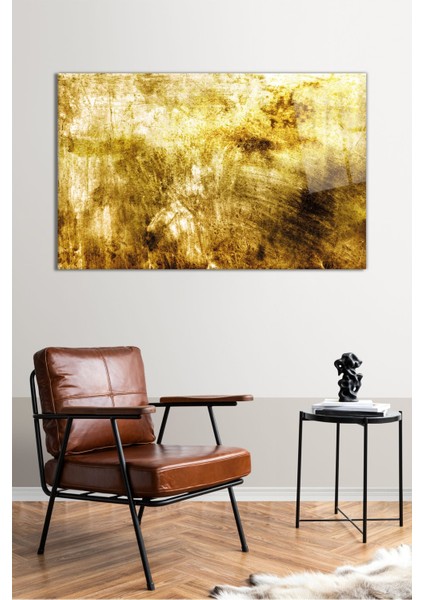 Gold Lüks Soyut Yatay Cam Tablo, Modern Ev Ofis Dekoru, Hediyelik Duvar Dekorasyonu, Kırılmaz Cam fiyatları
