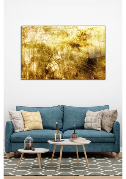 Gold Lüks Soyut Yatay Cam Tablo, Modern Ev Ofis Dekoru, Hediyelik Duvar Dekorasyonu, Kırılmaz Cam modelleri