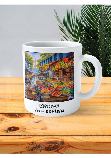 Manav Meslek Baskılı Kupa Bardak Çift Taraflı Baskı Kişiye Özel Model