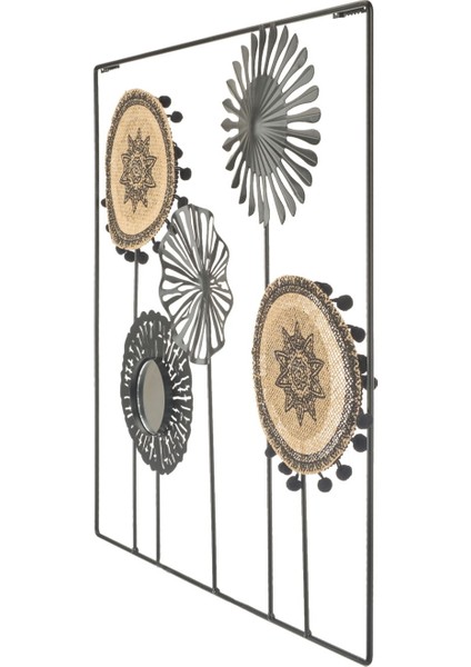 Deco Etnik Metal Tablo - Siyah / Kahverengi - 45 cm fiyatları
