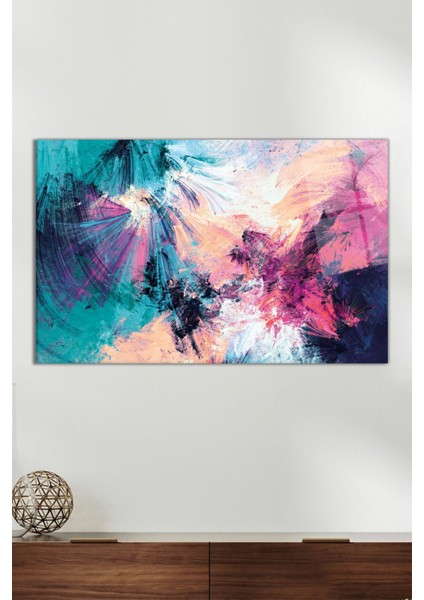 Renk Karnavalı Yatay Cam Tablo, Modern Ev Ofis Dekoru, Hediyelik Duvar Dekorasyonu, Kırılmaz Cam