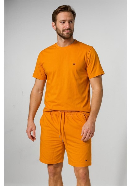 Tommy Şortlu Takım Clasic Düz Turuncu