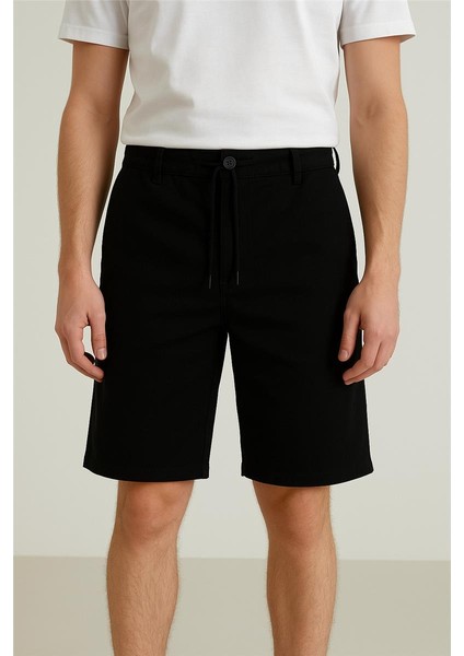 Avva Kumaş Şort Siyah