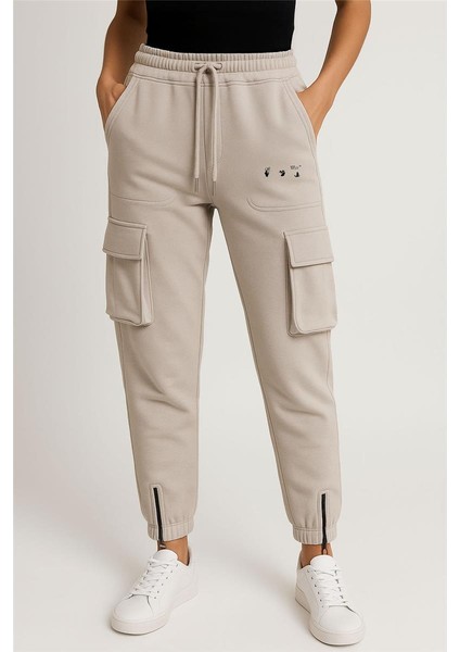 Off White Eşofman Altı Taş Rengi