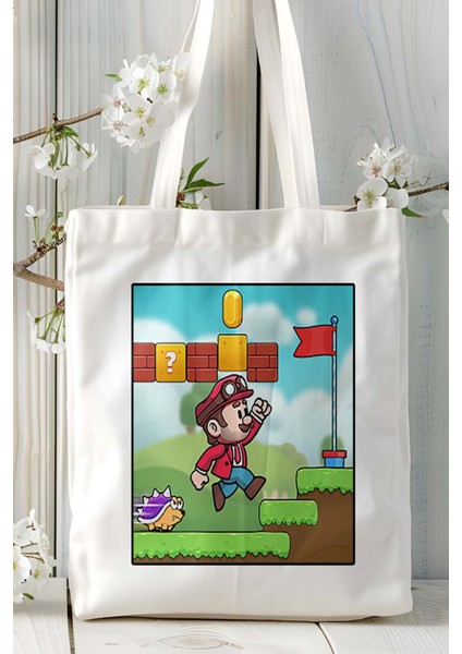 Pops World Mobil Oyun Baskılı Bez Çanta Omuz Çantası Çift Tafaflı Baskı Kişiye Özel 5