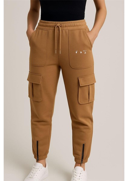 Off White Eşofman Altı Kahverengi