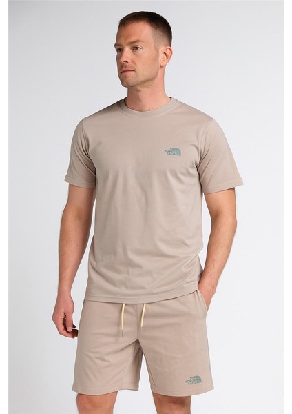 Thenortface Şort + T-Shirt Takım Gri