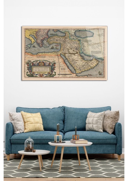 Osmanlı Haritası Yatay Cam Tablo, Modern Ev Ofis Dekoru, Hediyelik Duvar Dekorasyonu, Kırılmaz Cam modelleri