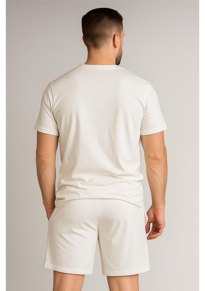 Thenortface Şort + T-Shirt Takım Beyaz modelleri