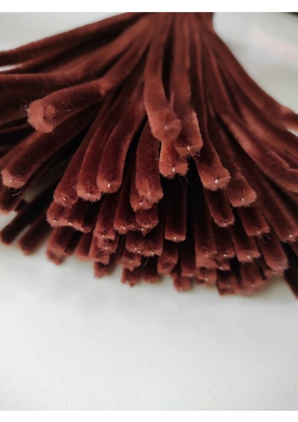 100 Adet Koyu Kahve Şönil, Çiçek Yapımına Uygun Tüylü Tel, 30 cm 6mm modelleri