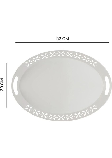 Beyaz Romantik Tepsi 52X39 Cm, Şık ve Kullanışlı Ev Dekoru. indirimleri