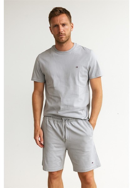 Tommy Şortlu Takım Clasic Düz Gri
