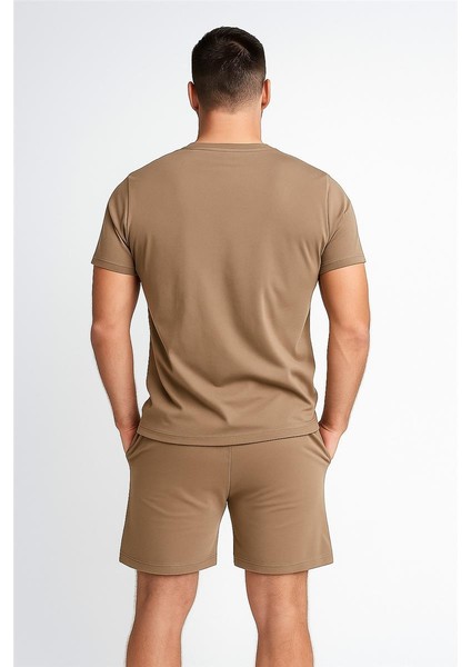 Gantt Şort + T-Shirt Takım Kahverengi modelleri