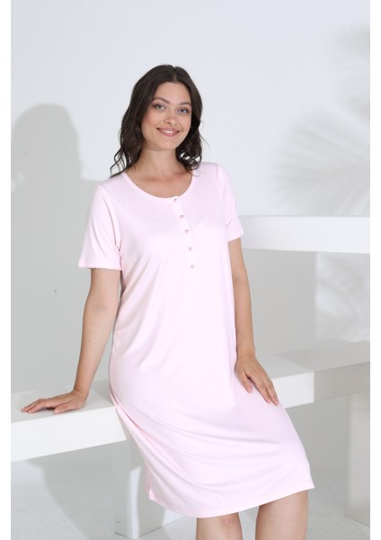 Bambu Kısa Kol Hamile Lohusa Gecelik Elbise 30280-30283 modelleri