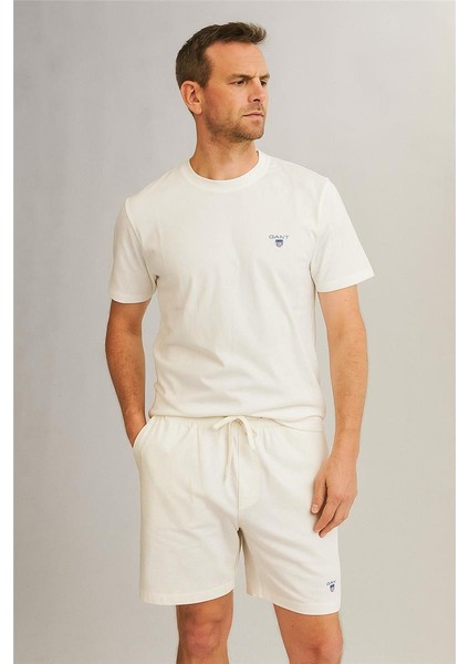 Gantt Şort+T-Shirt Takım Beyaz