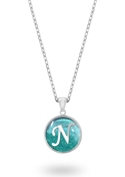 Isminize Özel Baş Harf Gümüş Kolye 925 Ayar Beyaz Renk