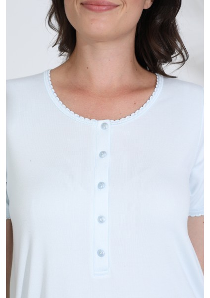 Bambu Kısa Kol Hamile Lohusa Gecelik Elbise 30280-30283 fırsatları