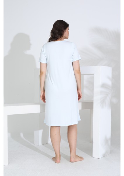 Bambu Kısa Kol Hamile Lohusa Gecelik Elbise 30280-30283 indirimleri