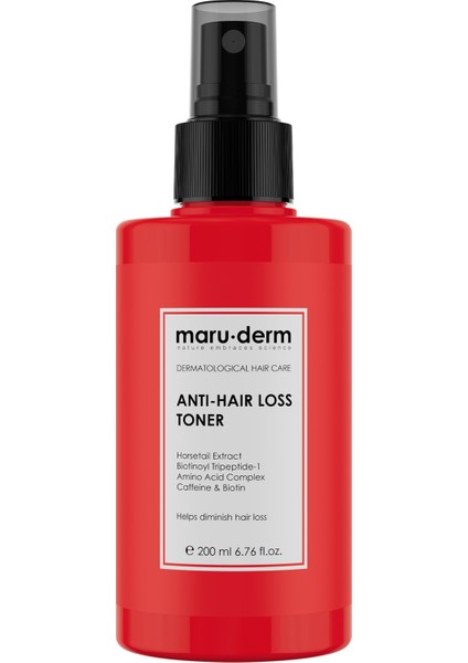 Maruderm Saç Tonik | Biotin & Kafein Saç Toniği Sağlıklı Uzamaya Yardımcı 200 ml | Vegan