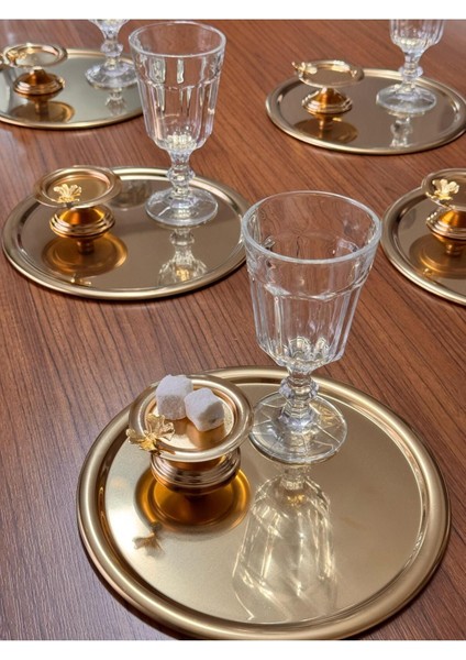 6'lı Dekoratif Kelebekli Lüx Kahve, Çay, Pasta Sunum Tepsisi fırsatları