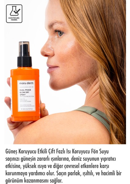 Çift Fazlı Isı Koruyucu Güneş Koruyucu Etkili Fön Suyu 200 ml | Tüm Saç Tipleri | Vegan fırsatları