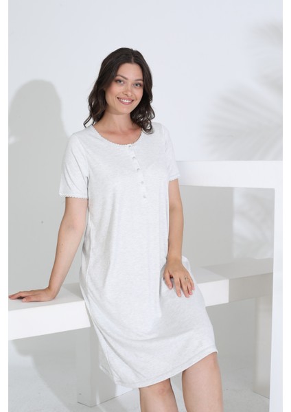 Bambu Kısa Kol Hamile Lohusa Gecelik Elbise 30280-30283 modelleri