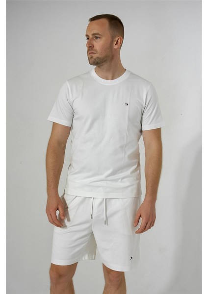 Tommy Şortlu Takım Clasic Düz Beyaz