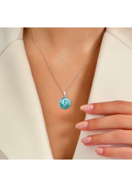 Isminize Özel Baş Harf Gümüş Kolye 925 Ayar Beyaz Renk modelleri