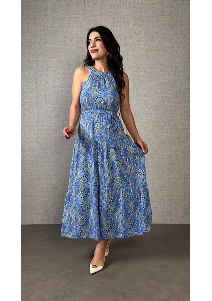 Kadın Omuzlardan Açık Boyundan Geçmeli Desenli Süprem Bluz modelleri